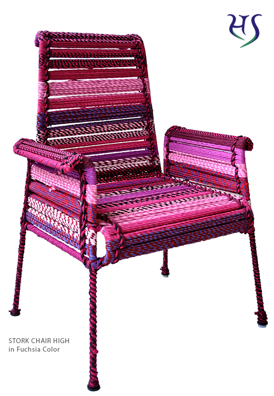 Stork Chair High in Fuchsia Color Katran Collection by Sahil & Sarthak